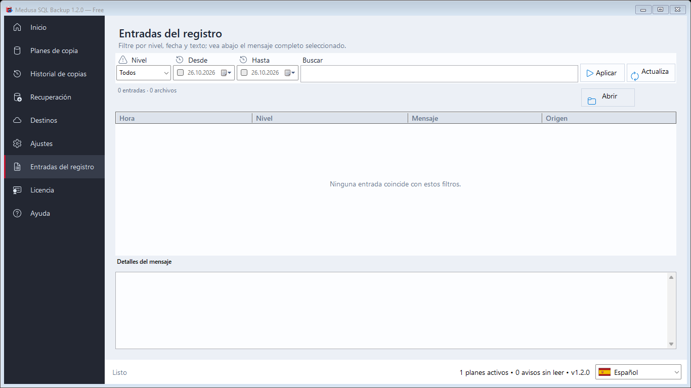 Visor de registros integrado