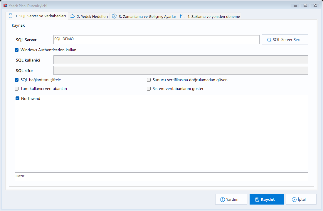 SQL Server bağlantısı